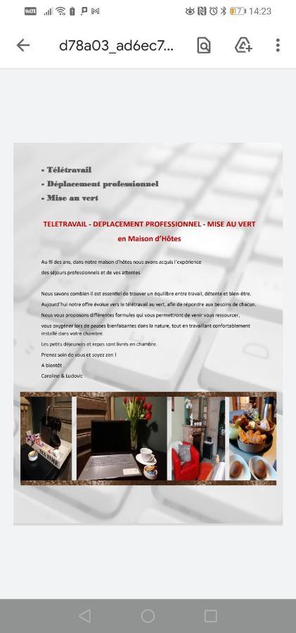 Maison D'Hote Les Notes Endormies Suite Le Refuge Walcourt Exterior photo